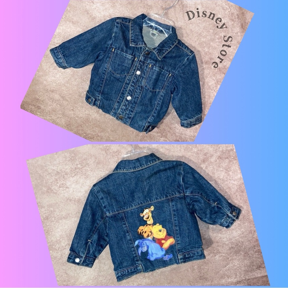 The Disney Store Pooh Bear & Friends Baby Denim Jacket-size 18/24 months-EUC